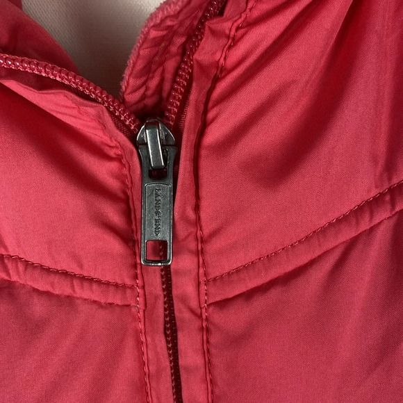 Lands End Puffer Pink Faux Fur Removable Hood Winter Jacket - Picture 8 of 16